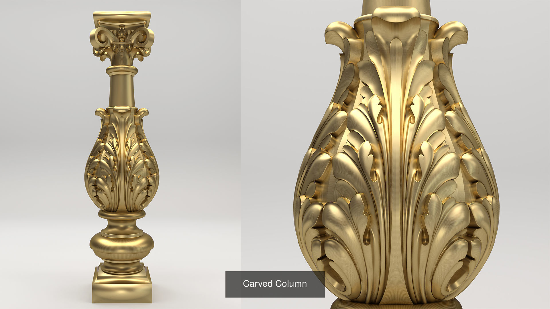 Carved Column 3D Model Collection_6