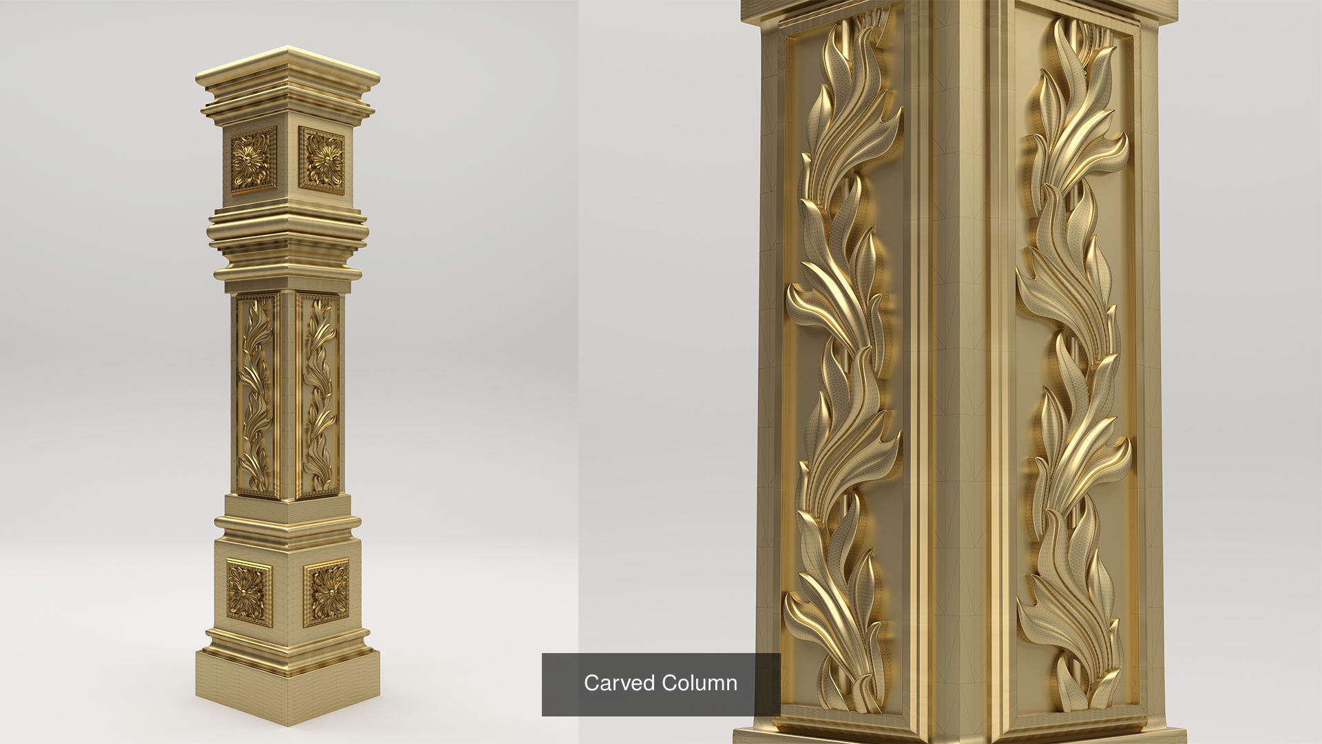 Carved Column 3D Model Collection_10