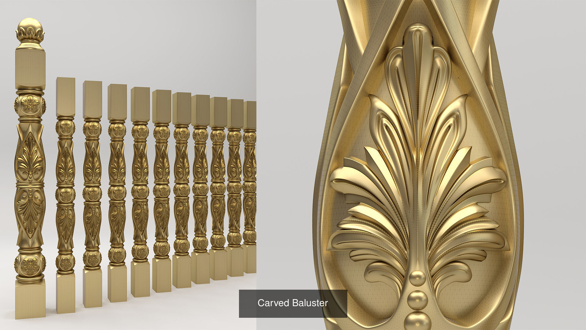 Carved Column 3D Model Collection_5