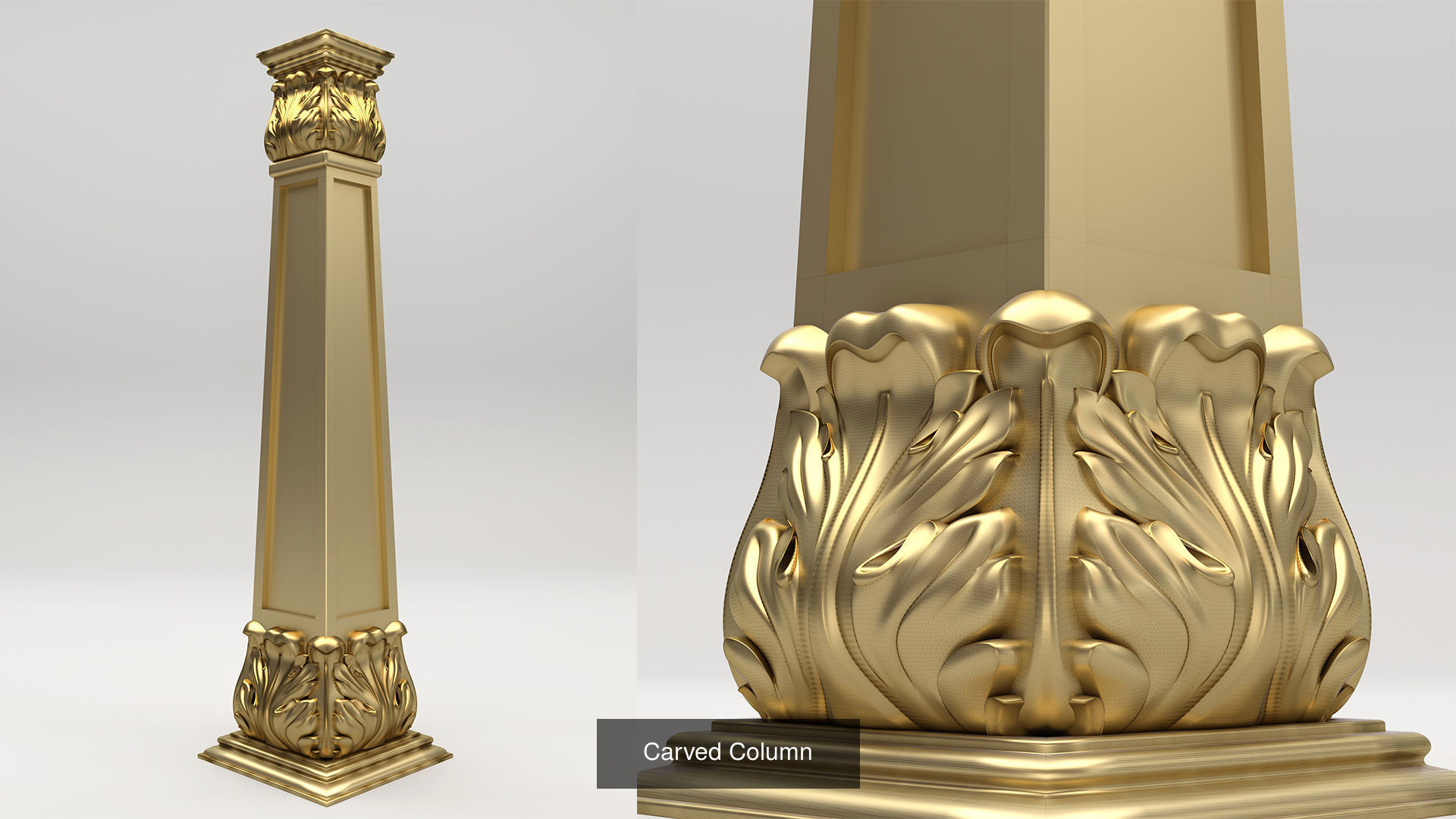 Carved Column 3D Model Collection_8