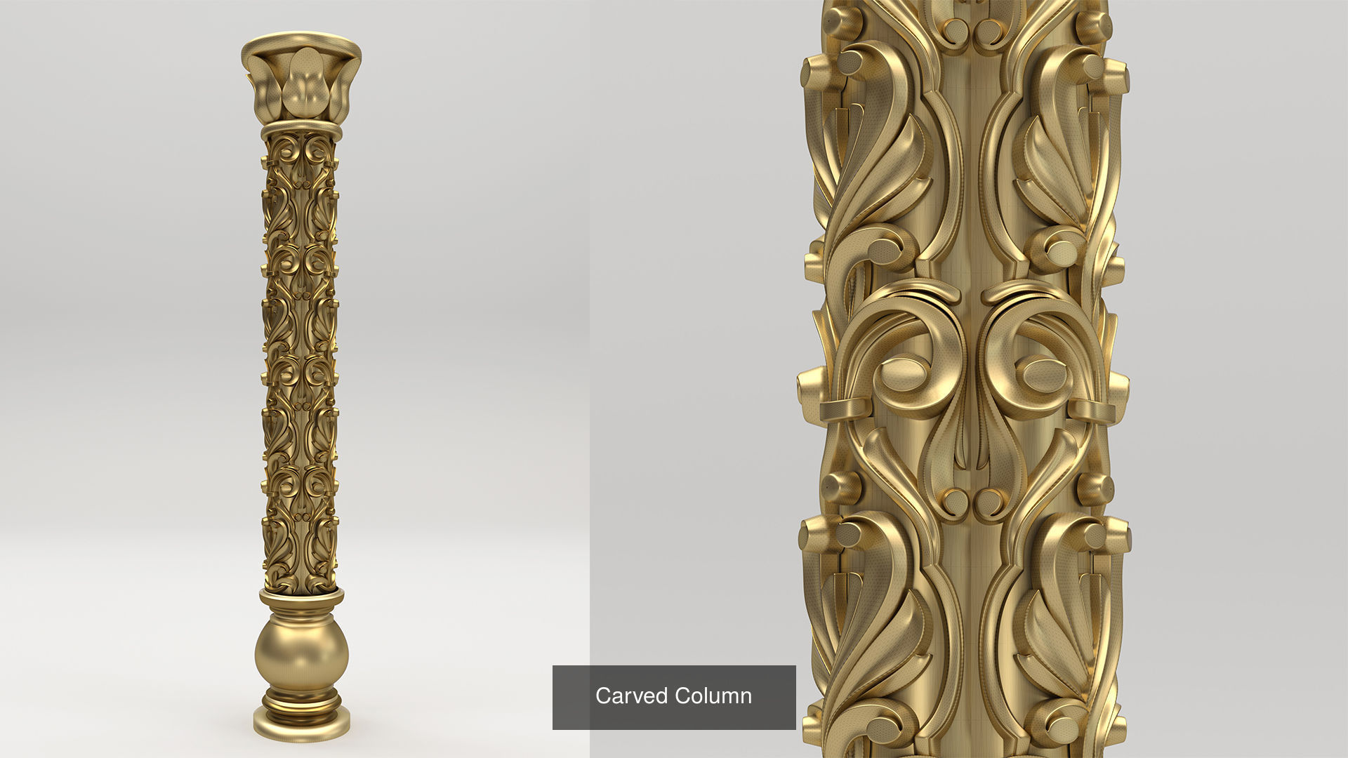 Carved Column 3D Model Collection_4