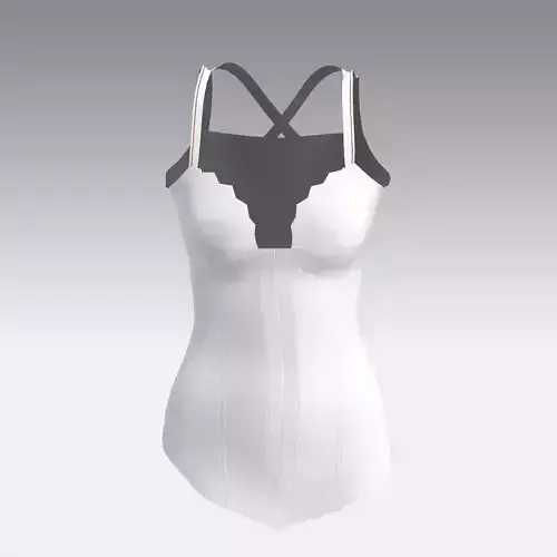 CORSET WHITE SATIN STRAP LOOK