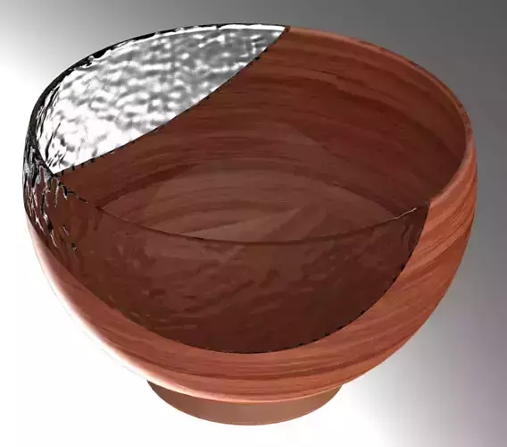Wooden salad bowl with epoxy resin