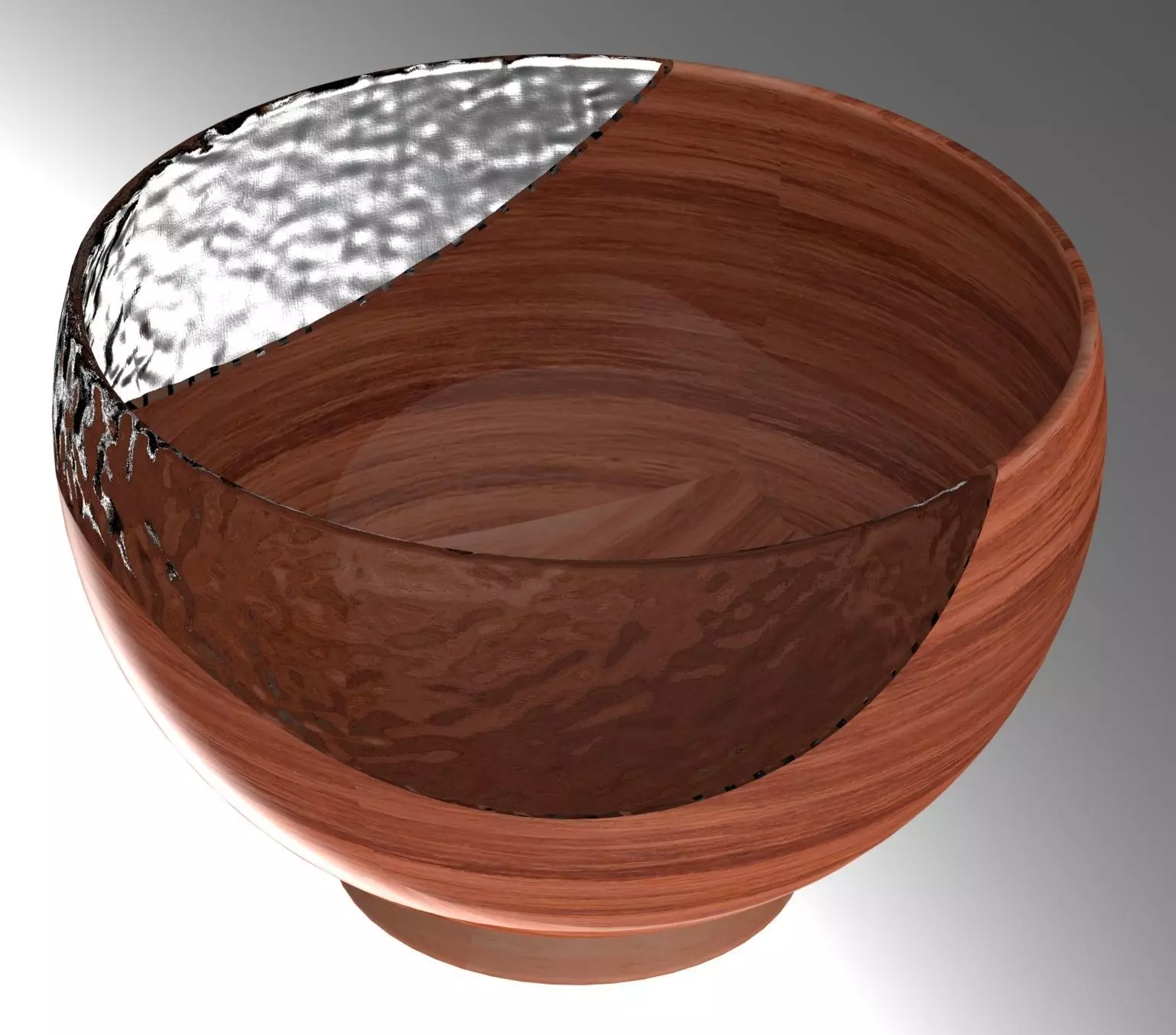 Wooden salad bowl with epoxy resin Free 3D model