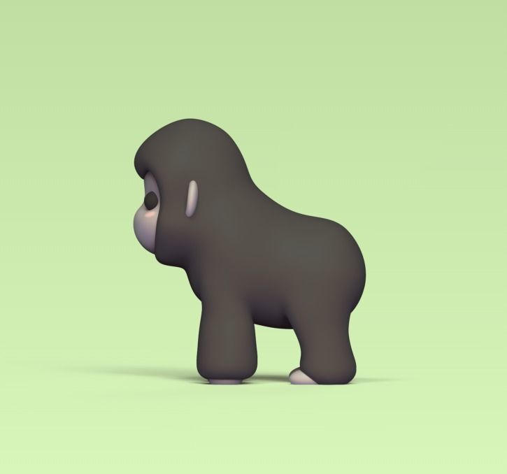 Cute Gorilla 3D print model_2