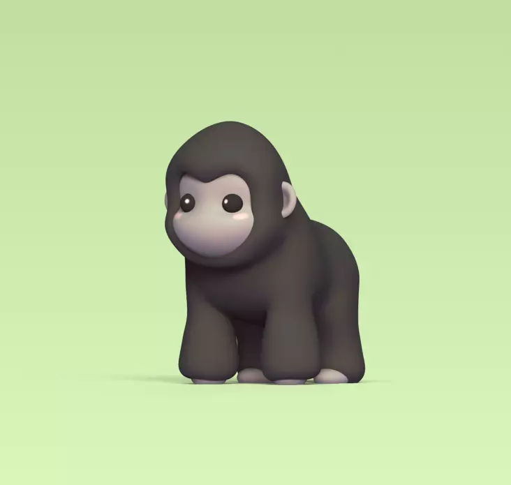 Cute Gorilla 3D print model_0