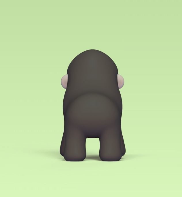 Cute Gorilla 3D print model_3