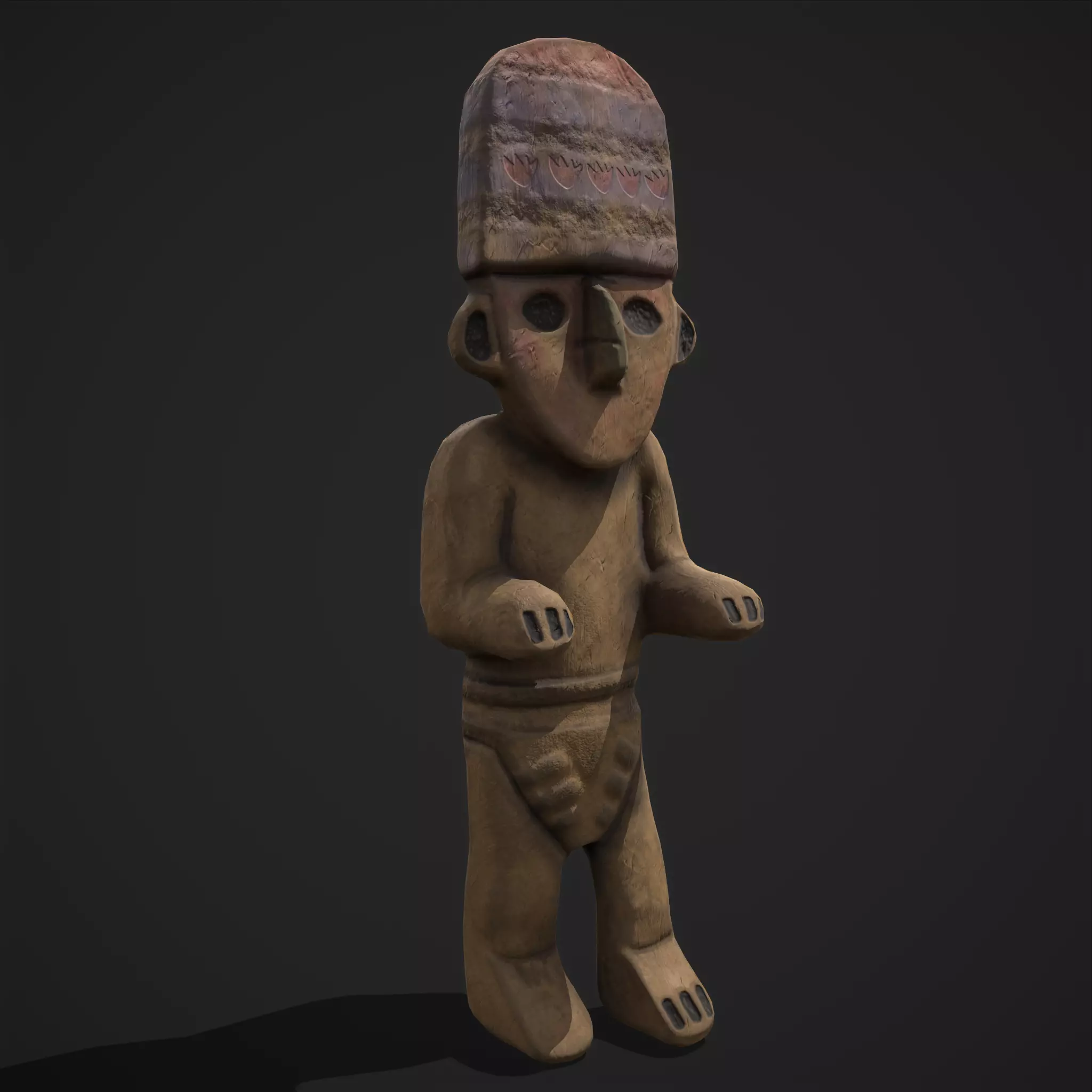 Ancient Figure Statue  Low-poly 3D model_0