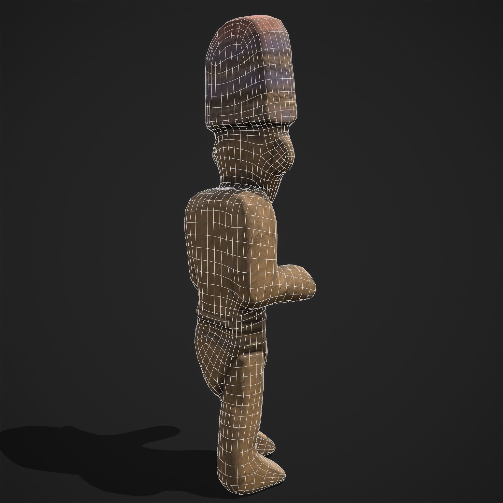 Ancient Figure Statue  Low-poly 3D model_14