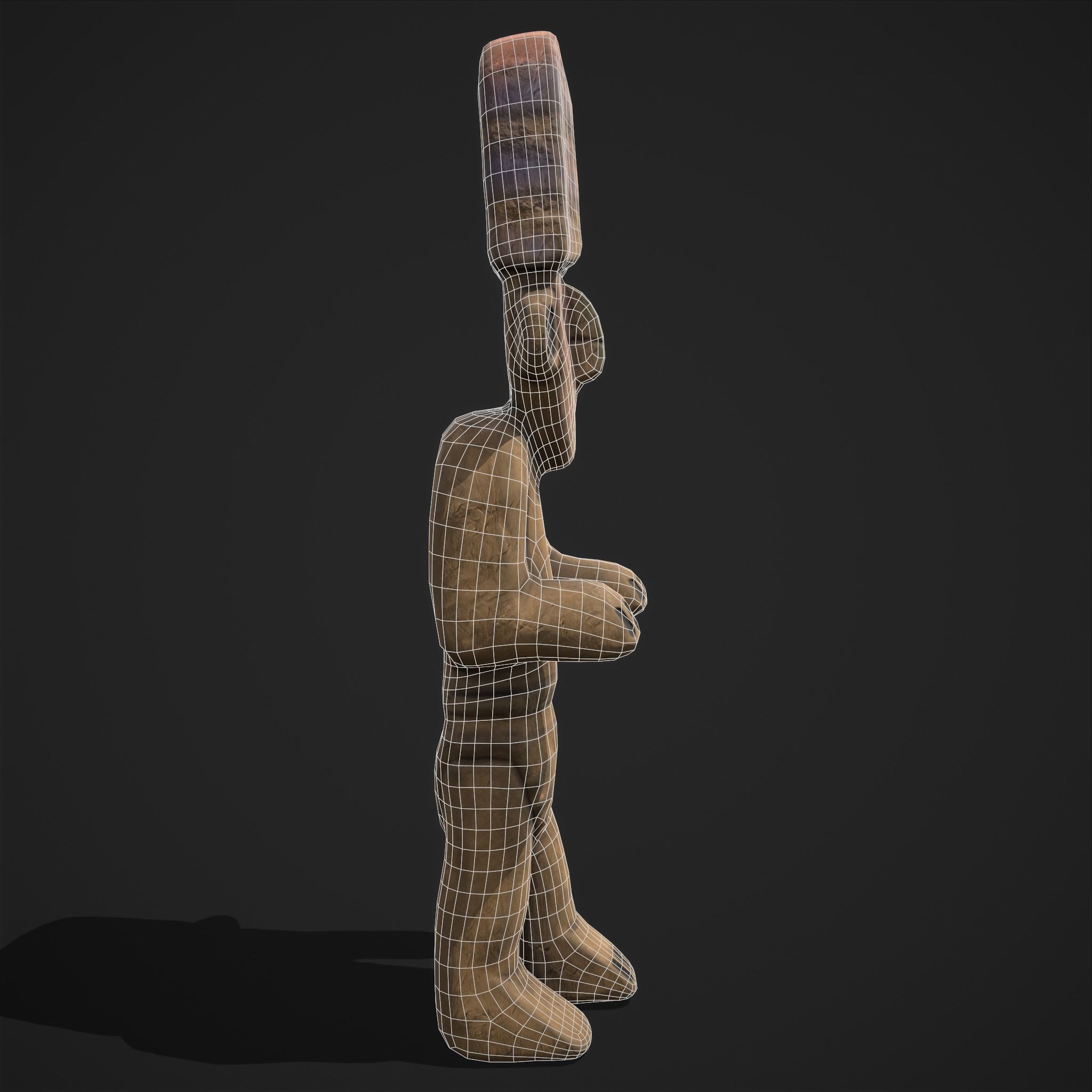 Ancient Figure Statue  Low-poly 3D model_16