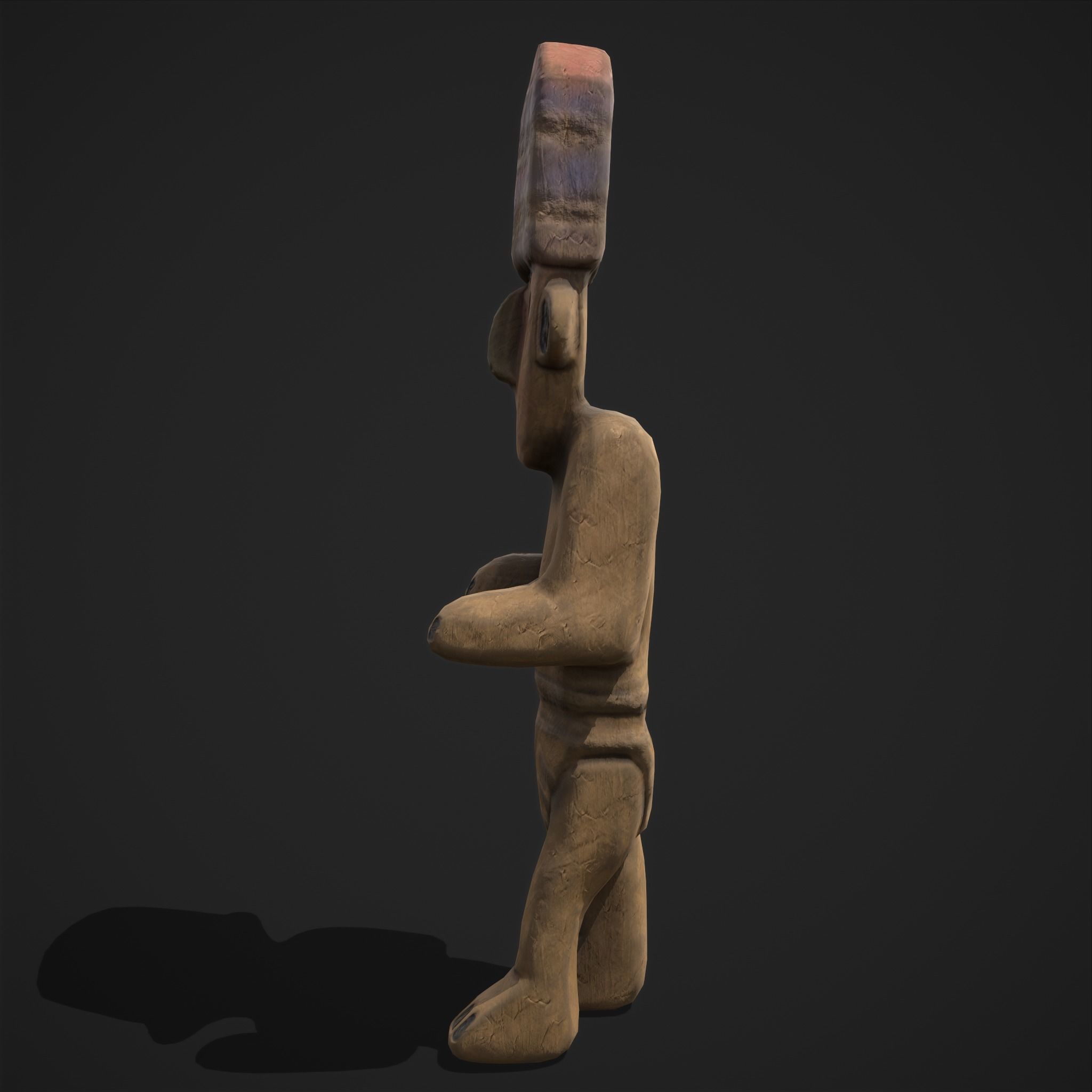 Ancient Figure Statue  Low-poly 3D model_7
