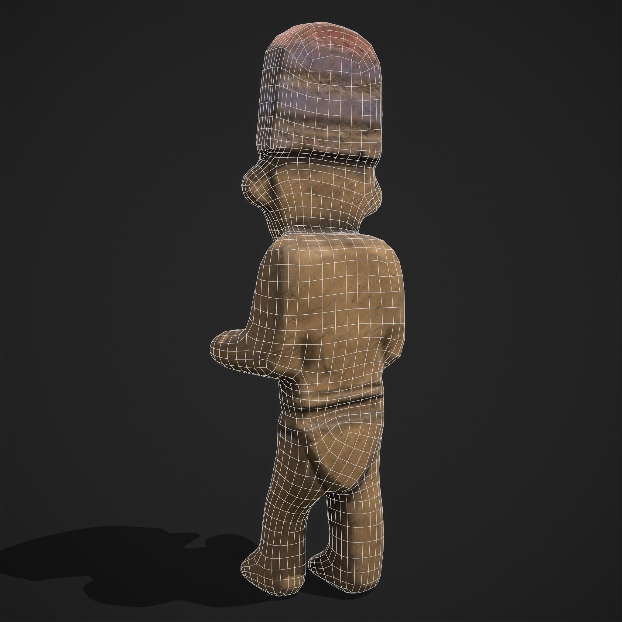 Ancient Figure Statue  Low-poly 3D model_10