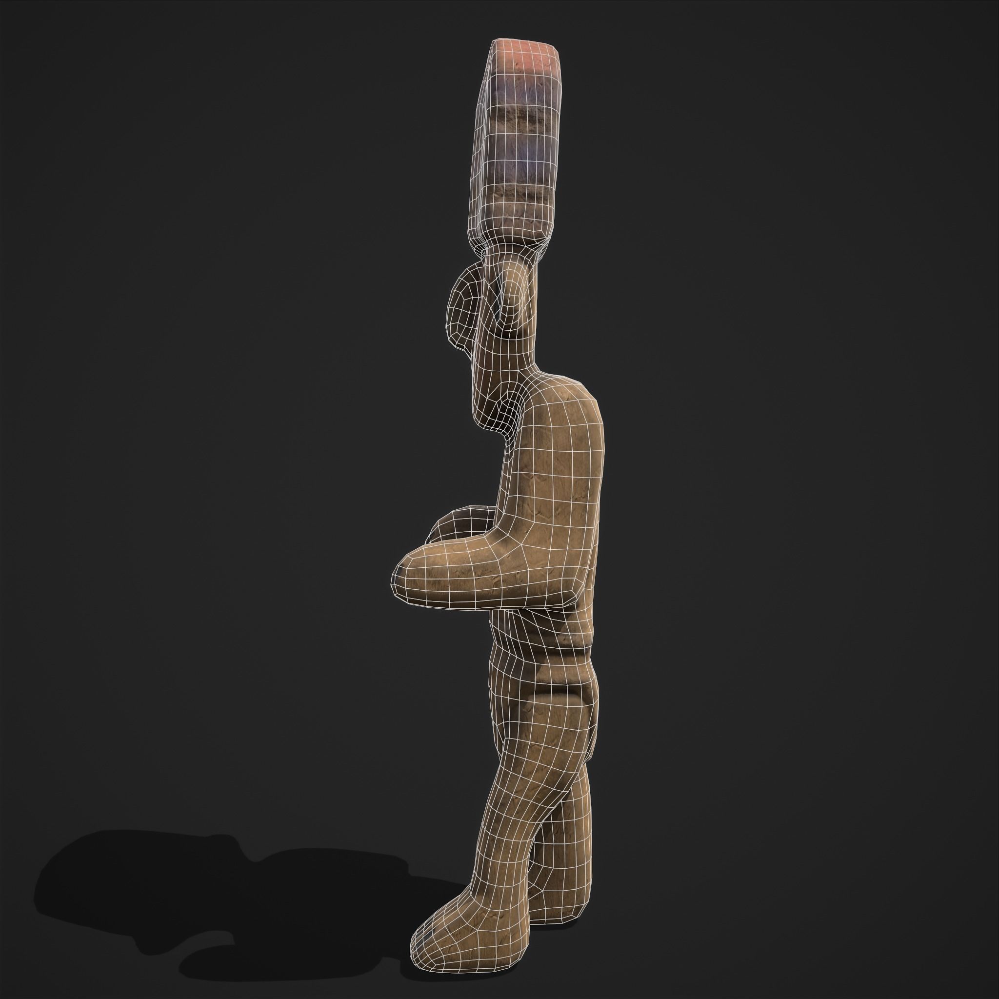 Ancient Figure Statue  Low-poly 3D model_8
