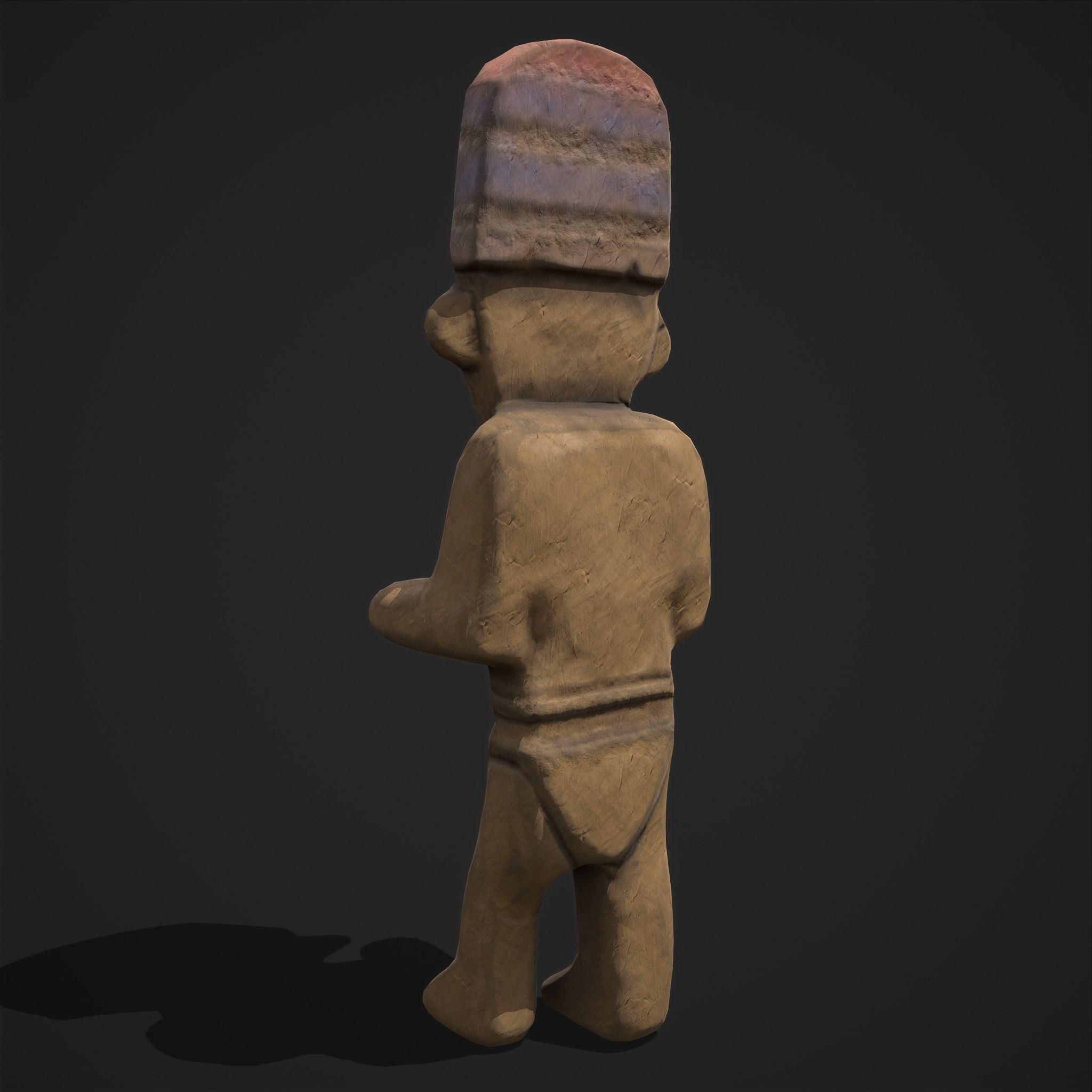 Ancient Figure Statue  Low-poly 3D model_9