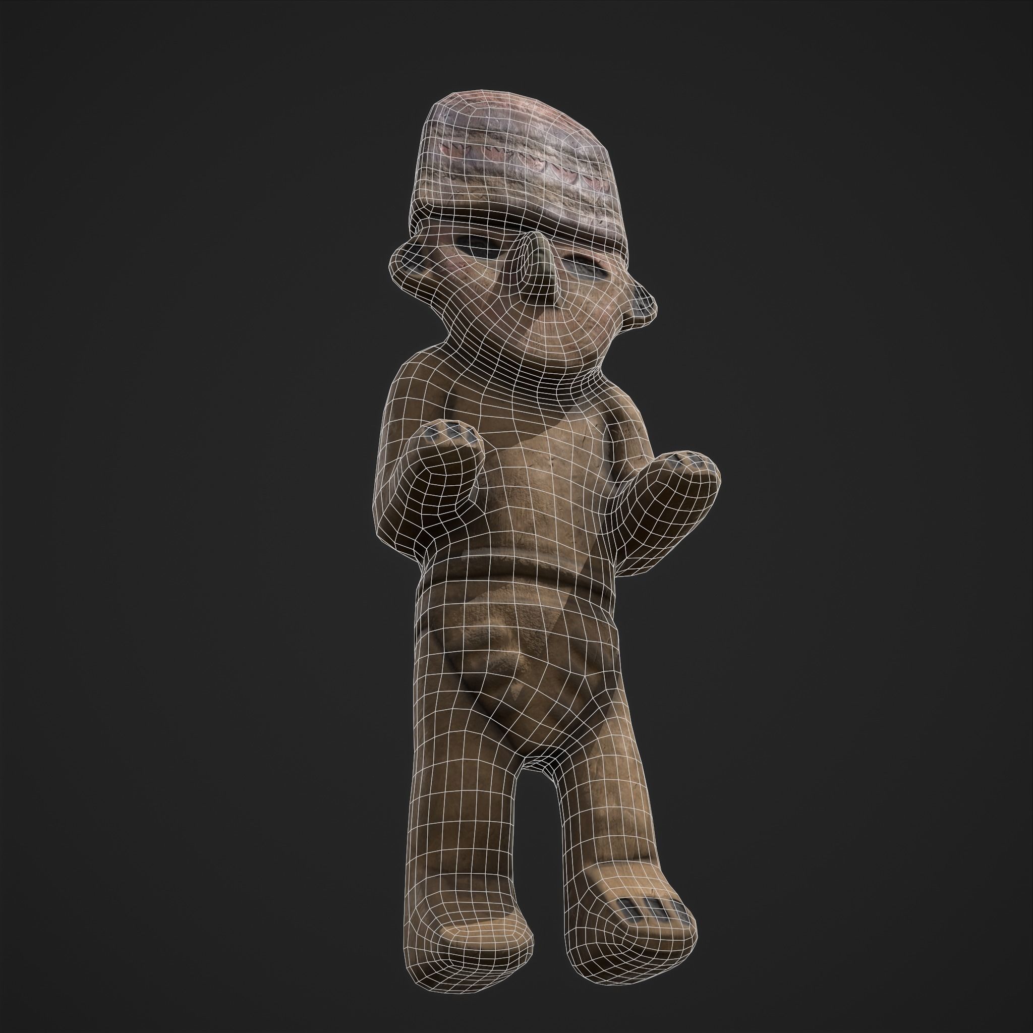 Ancient Figure Statue  Low-poly 3D model_24