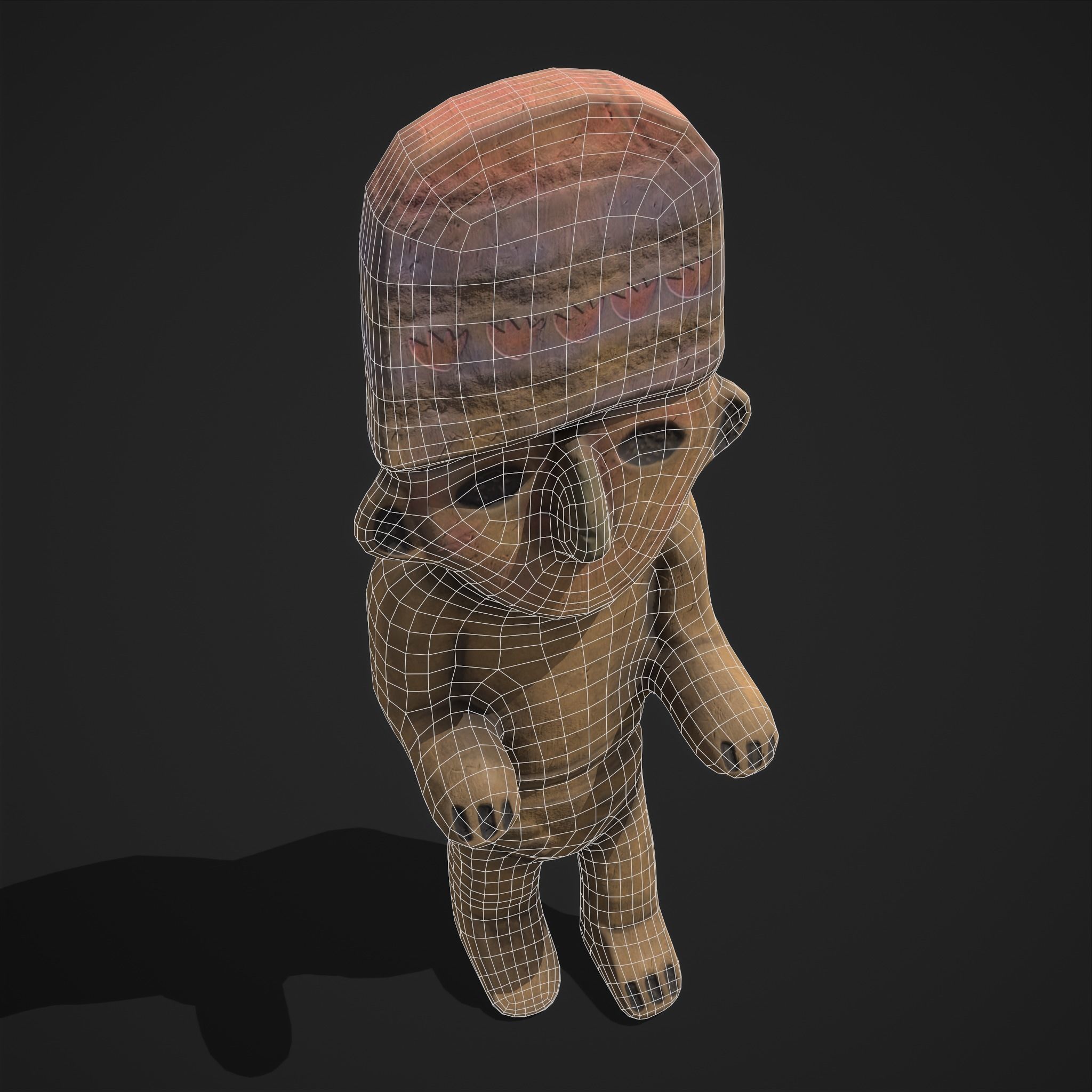 Ancient Figure Statue  Low-poly 3D model_22