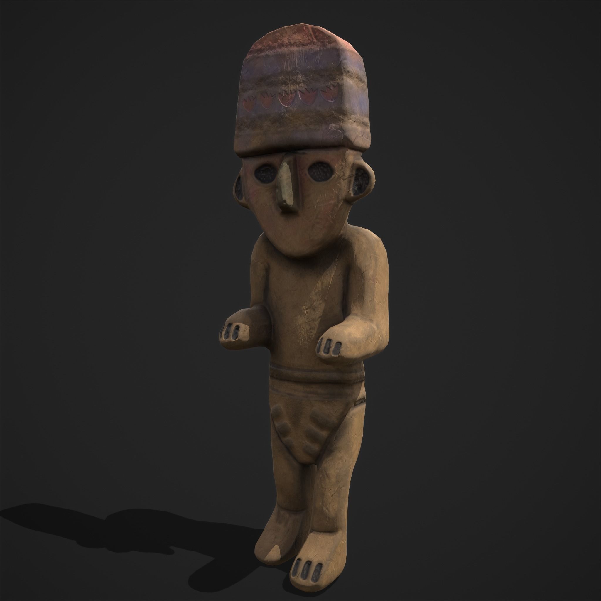 Ancient Figure Statue  Low-poly 3D model_5
