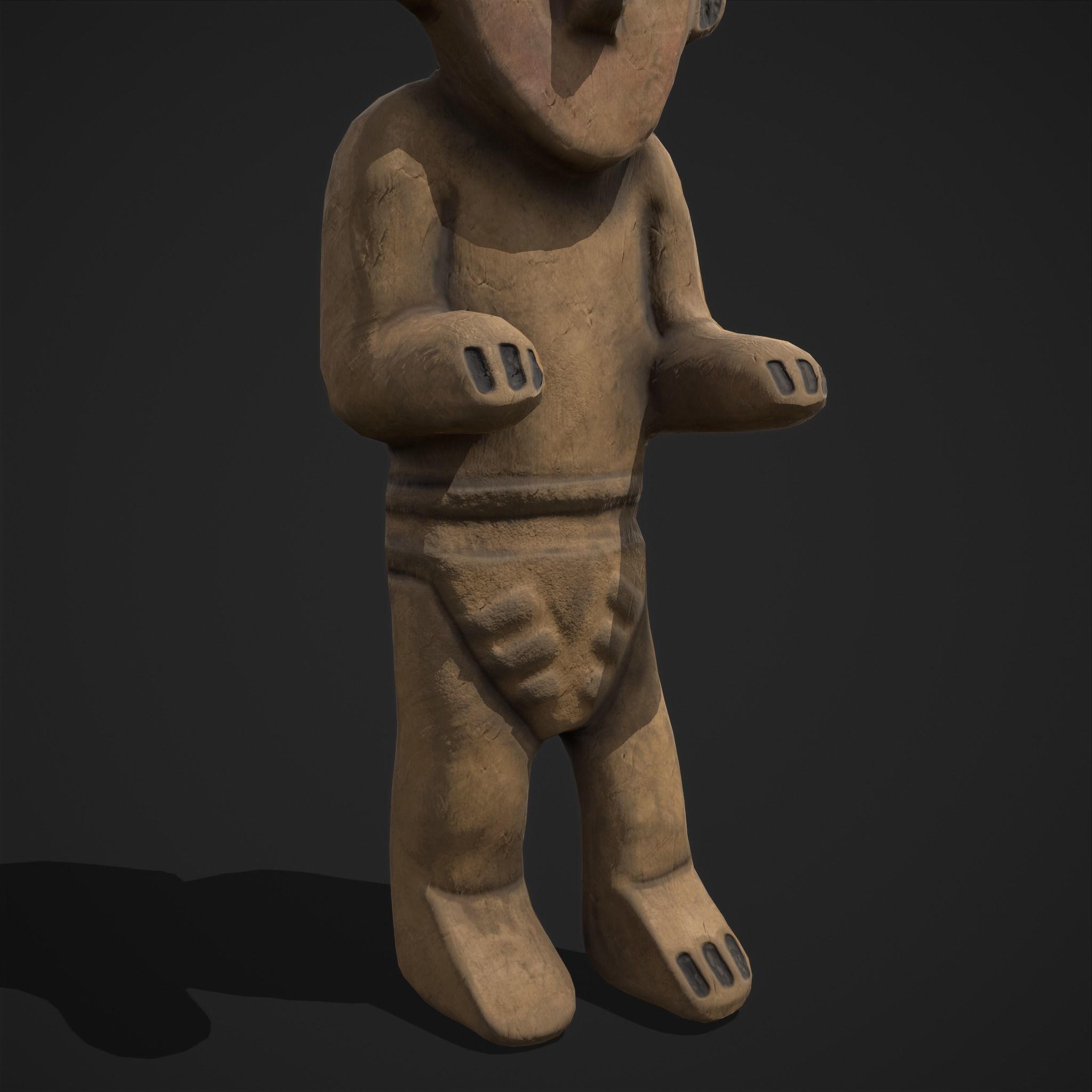 Ancient Figure Statue  Low-poly 3D model_19
