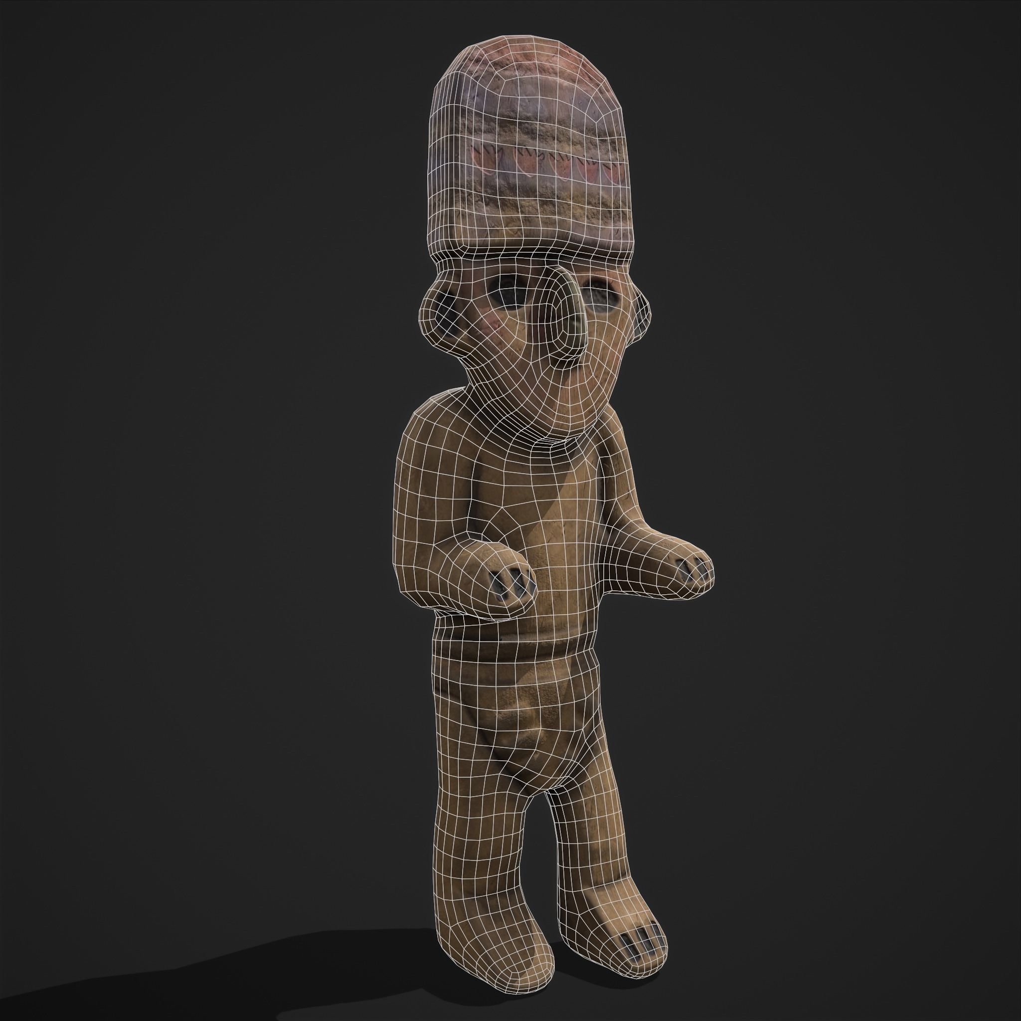 Ancient Figure Statue  Low-poly 3D model_2