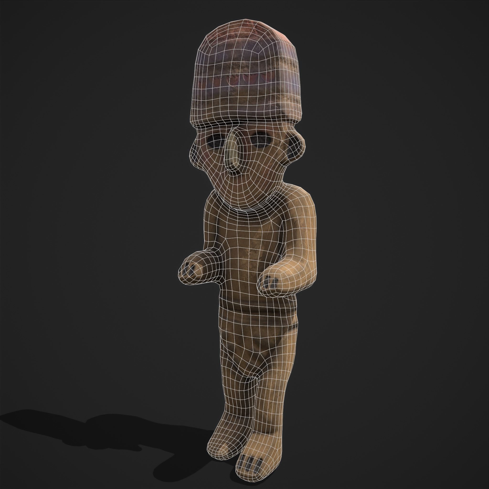 Ancient Figure Statue  Low-poly 3D model_6