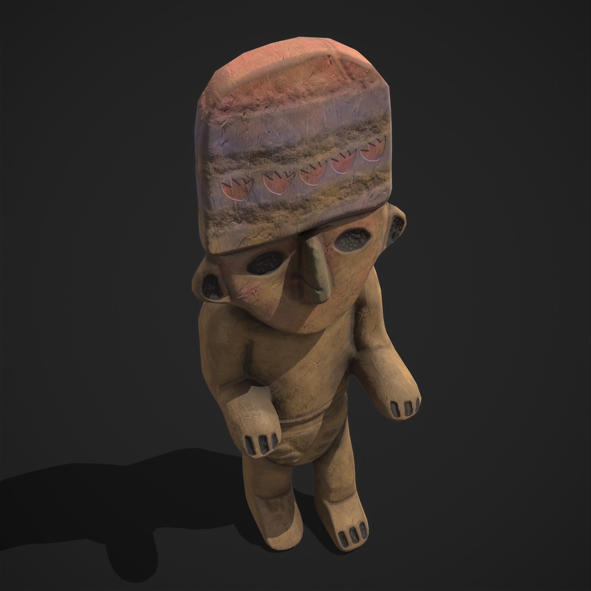 Ancient Figure Statue  Low-poly 3D model_21