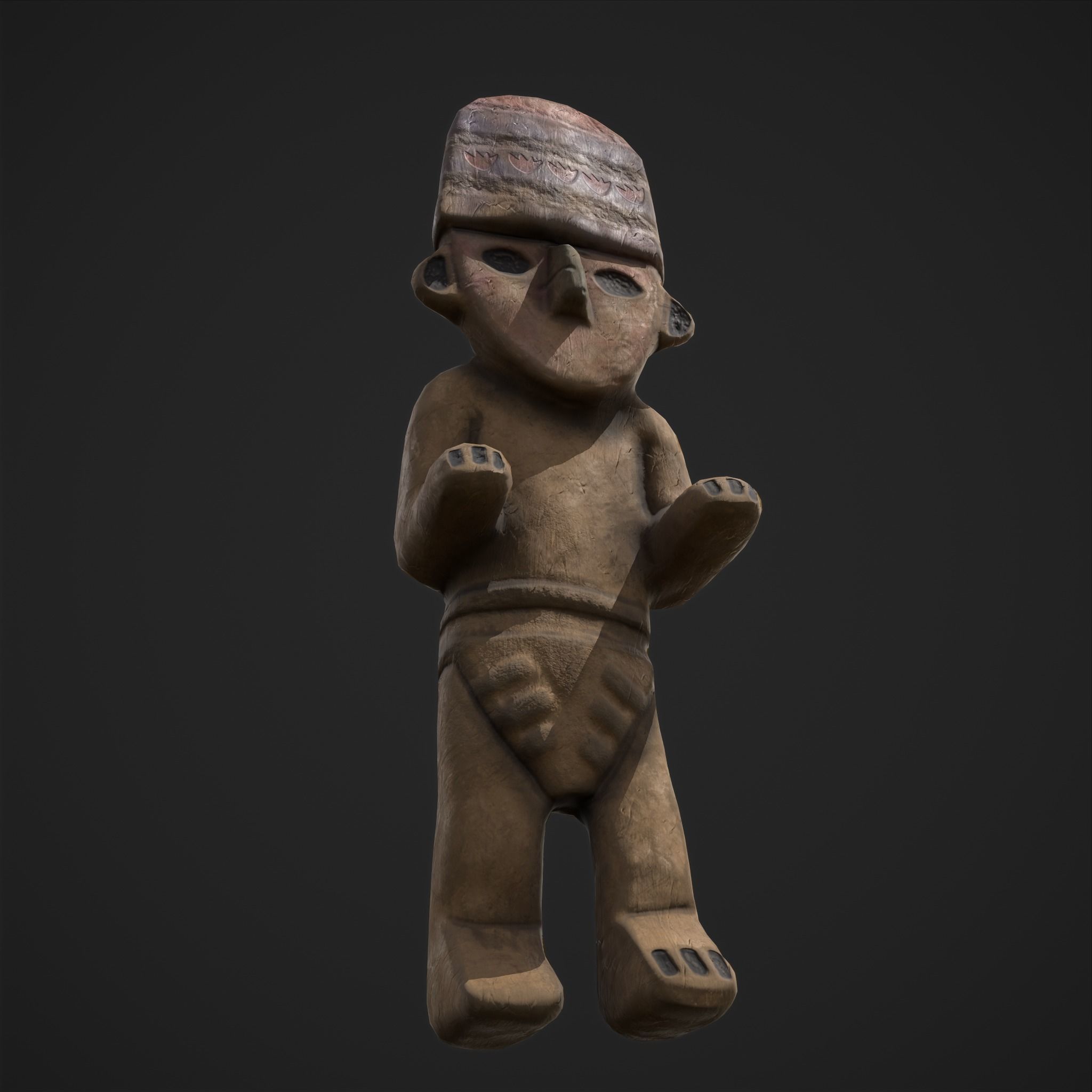 Ancient Figure Statue  Low-poly 3D model_23