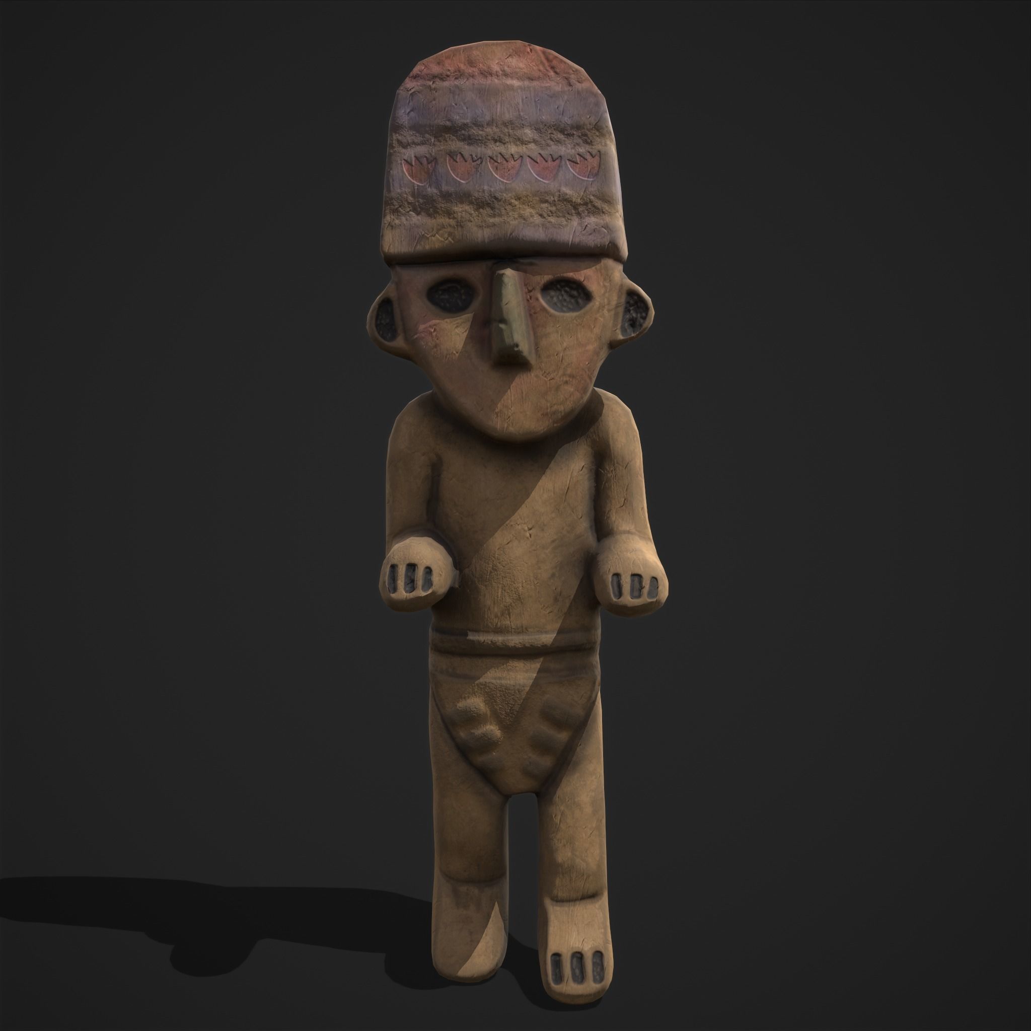 Ancient Figure Statue  Low-poly 3D model_3