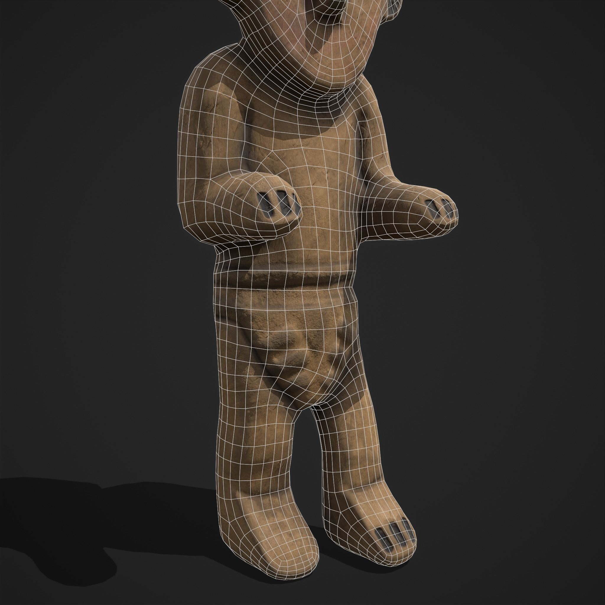 Ancient Figure Statue  Low-poly 3D model_20