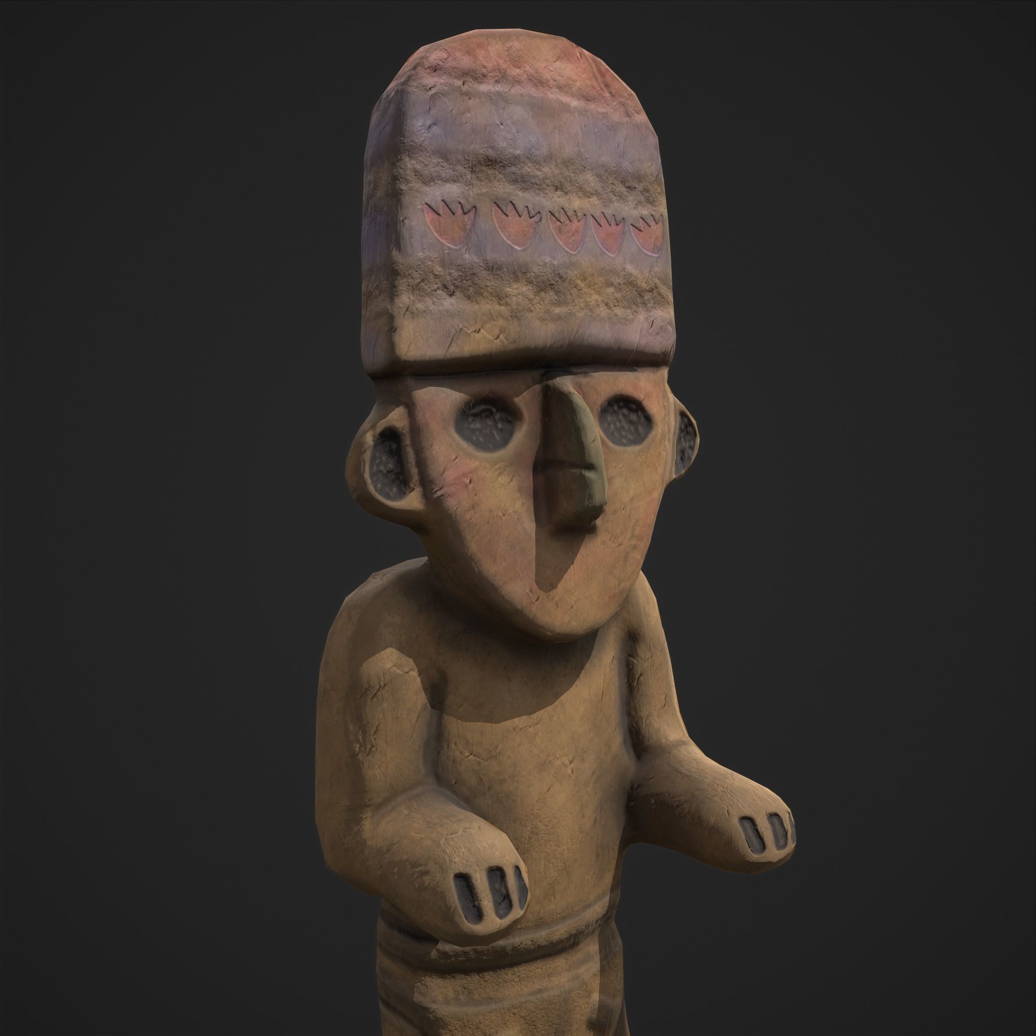 Ancient Figure Statue  Low-poly 3D model_17