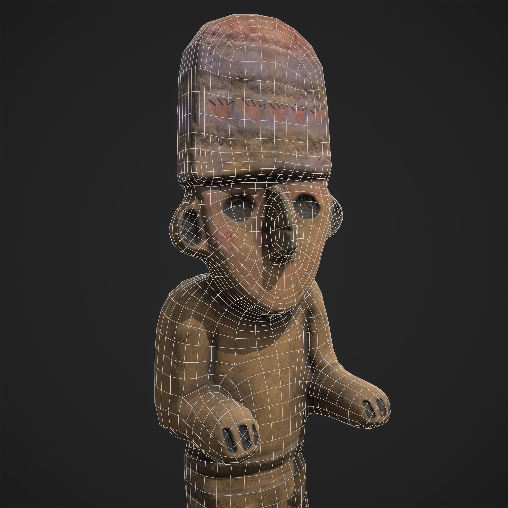 Ancient Figure Statue  Low-poly 3D model_18