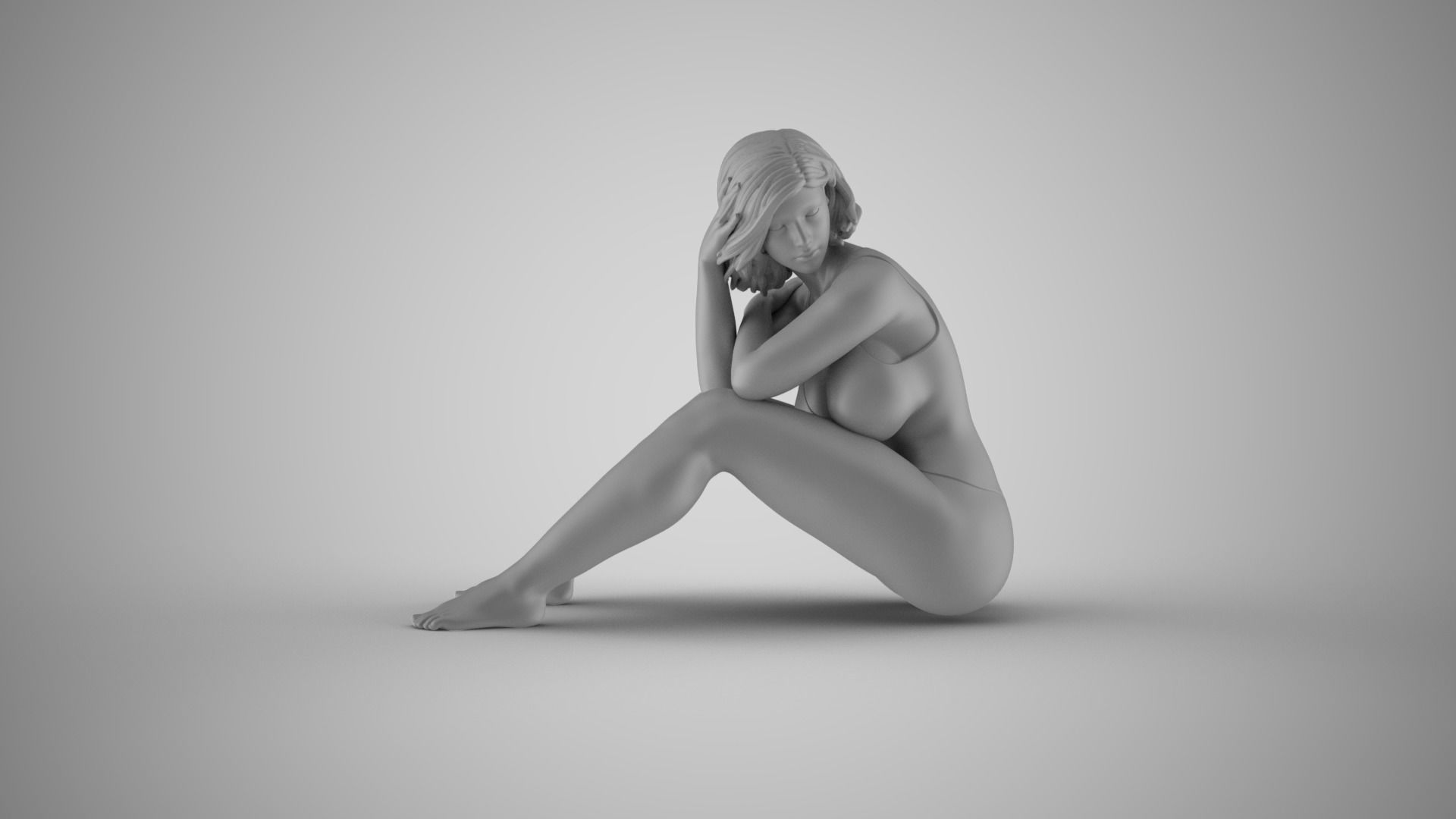 Girl Plunge into Memories 2 3D print model_2