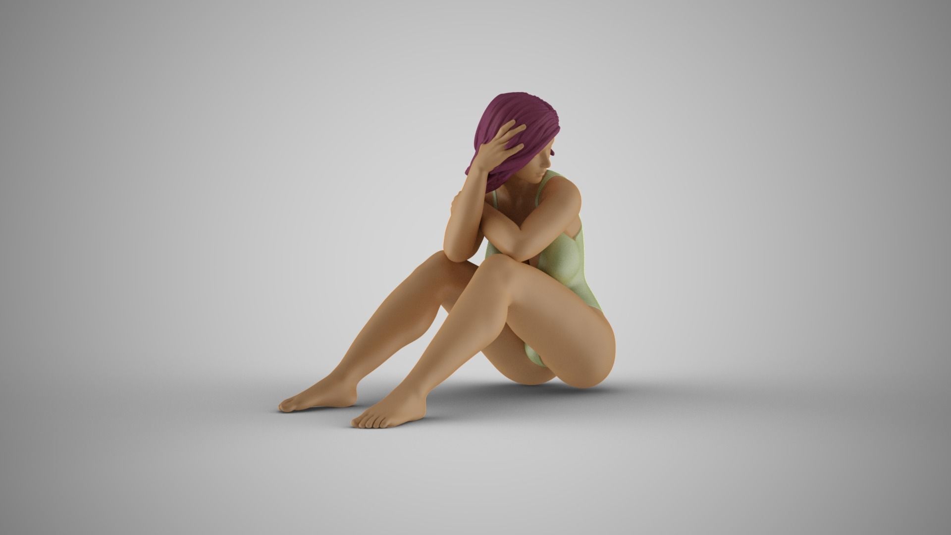Girl Plunge into Memories 2 3D print model_4