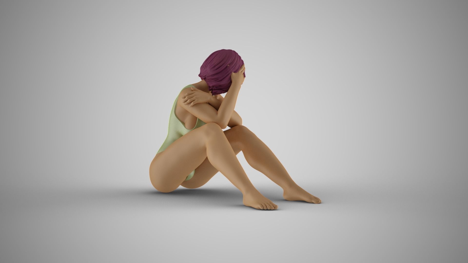 Girl Plunge into Memories 2 3D print model_6