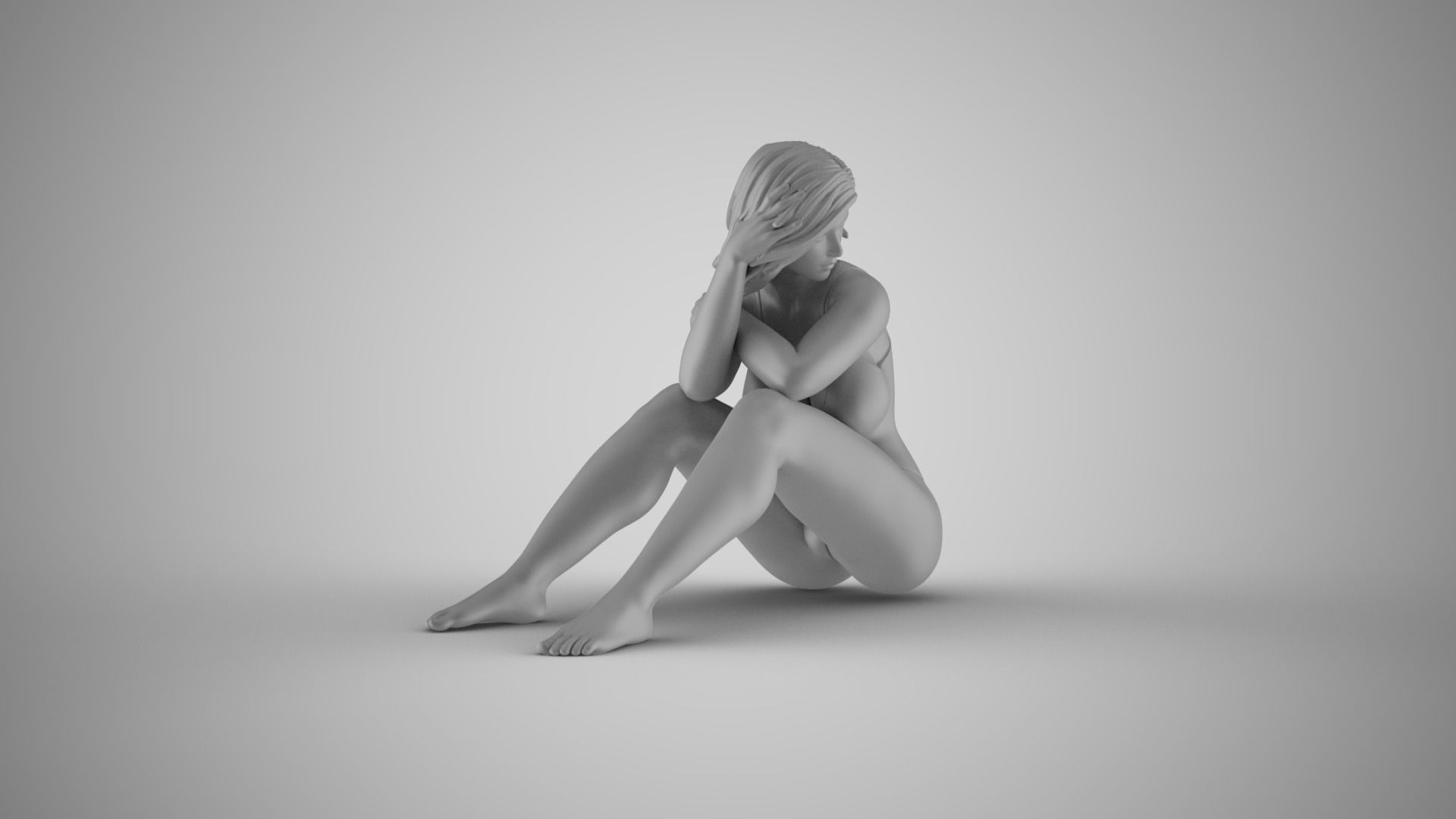Girl Plunge into Memories 2 3D print model_3