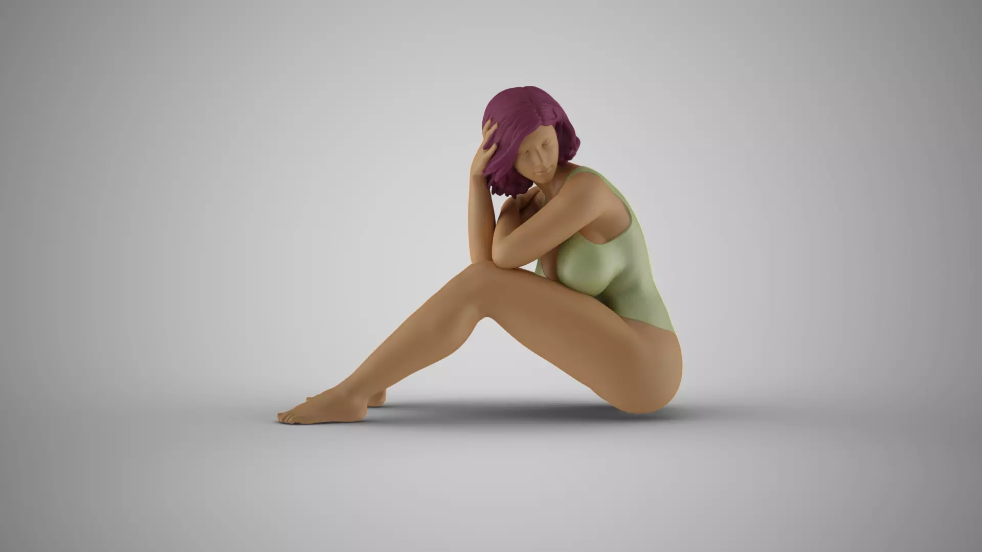 Girl Plunge into Memories 2 3D print model_0