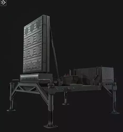 Radar military vehicle Low-poly 3D model
