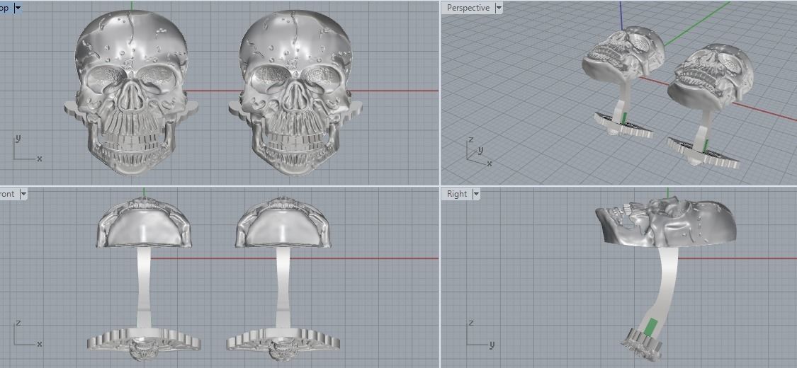 cufflink skull 3D print model_6