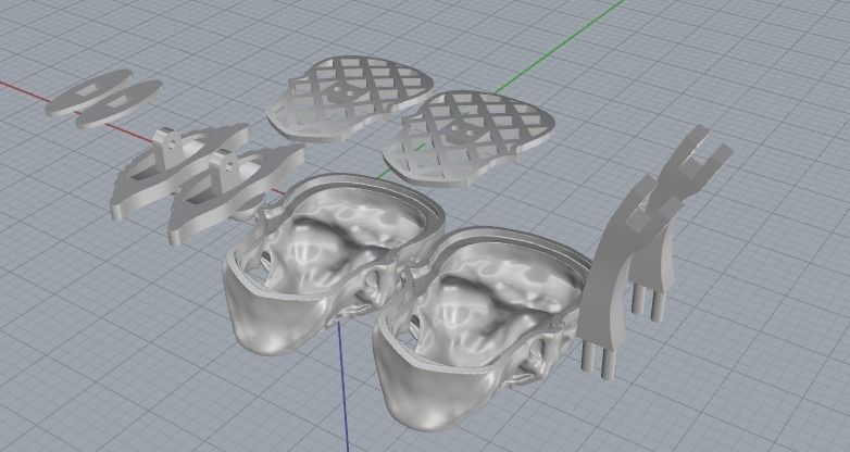 cufflink skull 3D print model_4