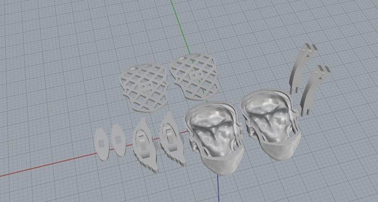 cufflink skull 3D print model_3