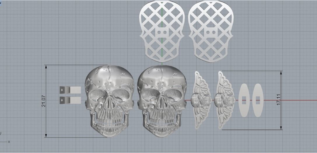 cufflink skull 3D print model_1