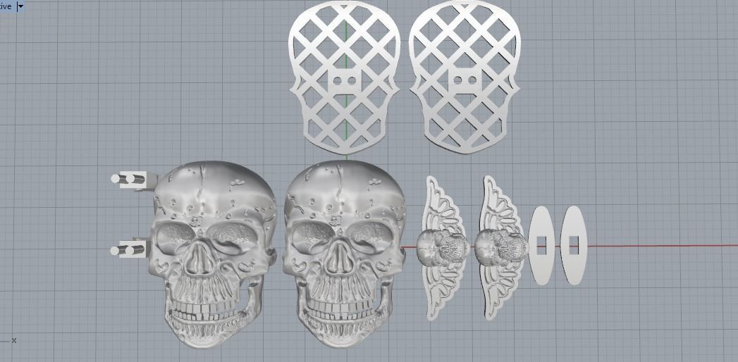 cufflink skull 3D print model_8