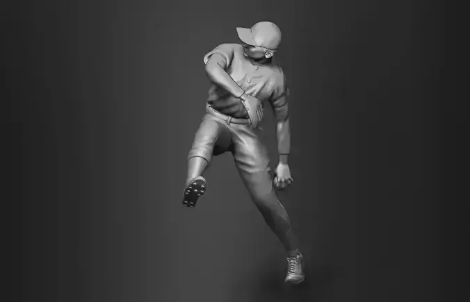 Baseball pitcher statue Sandy Koufax likeness 3D print model