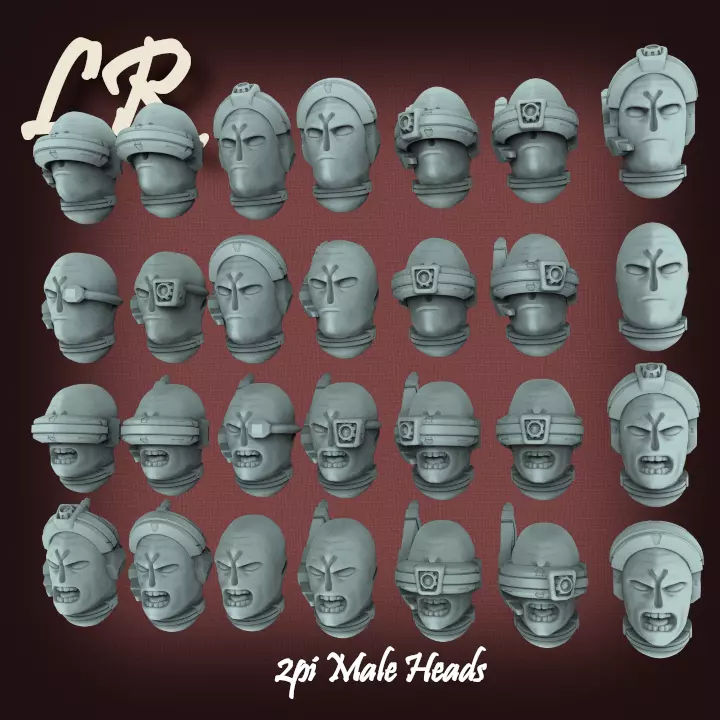 2pi Male Head Set 2 3D print model_0