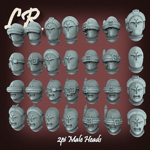 2pi Male Head Set 2 3D print model
