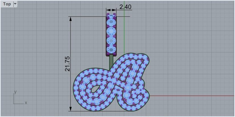 pendant letter A 3D print model_1