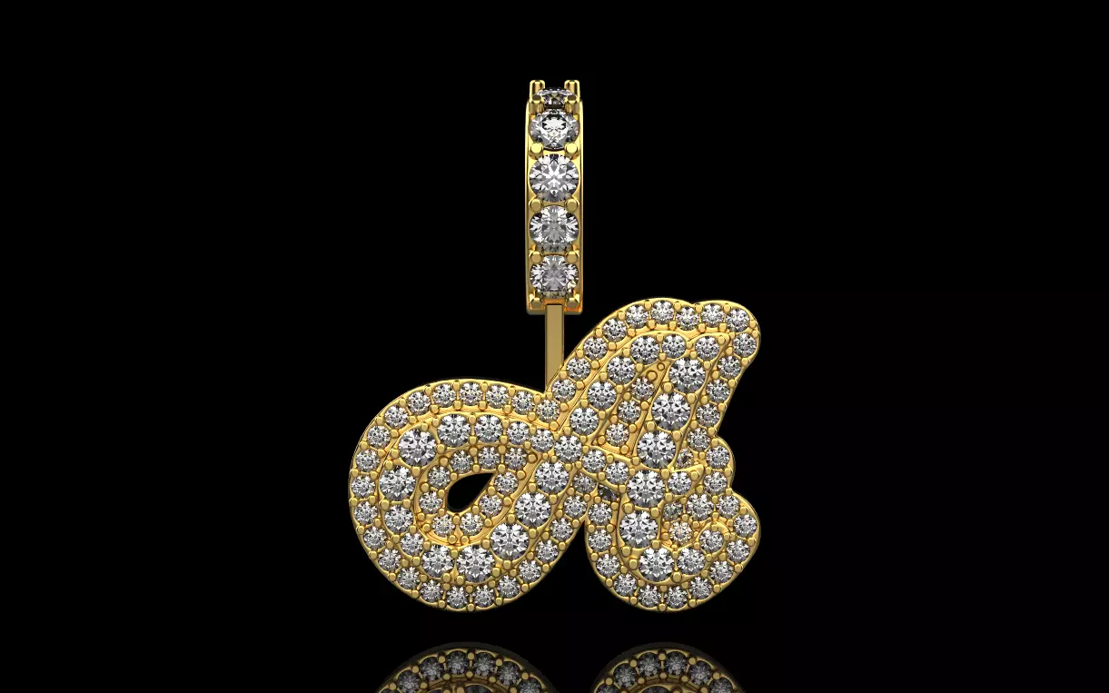 pendant letter A 3D print model_0