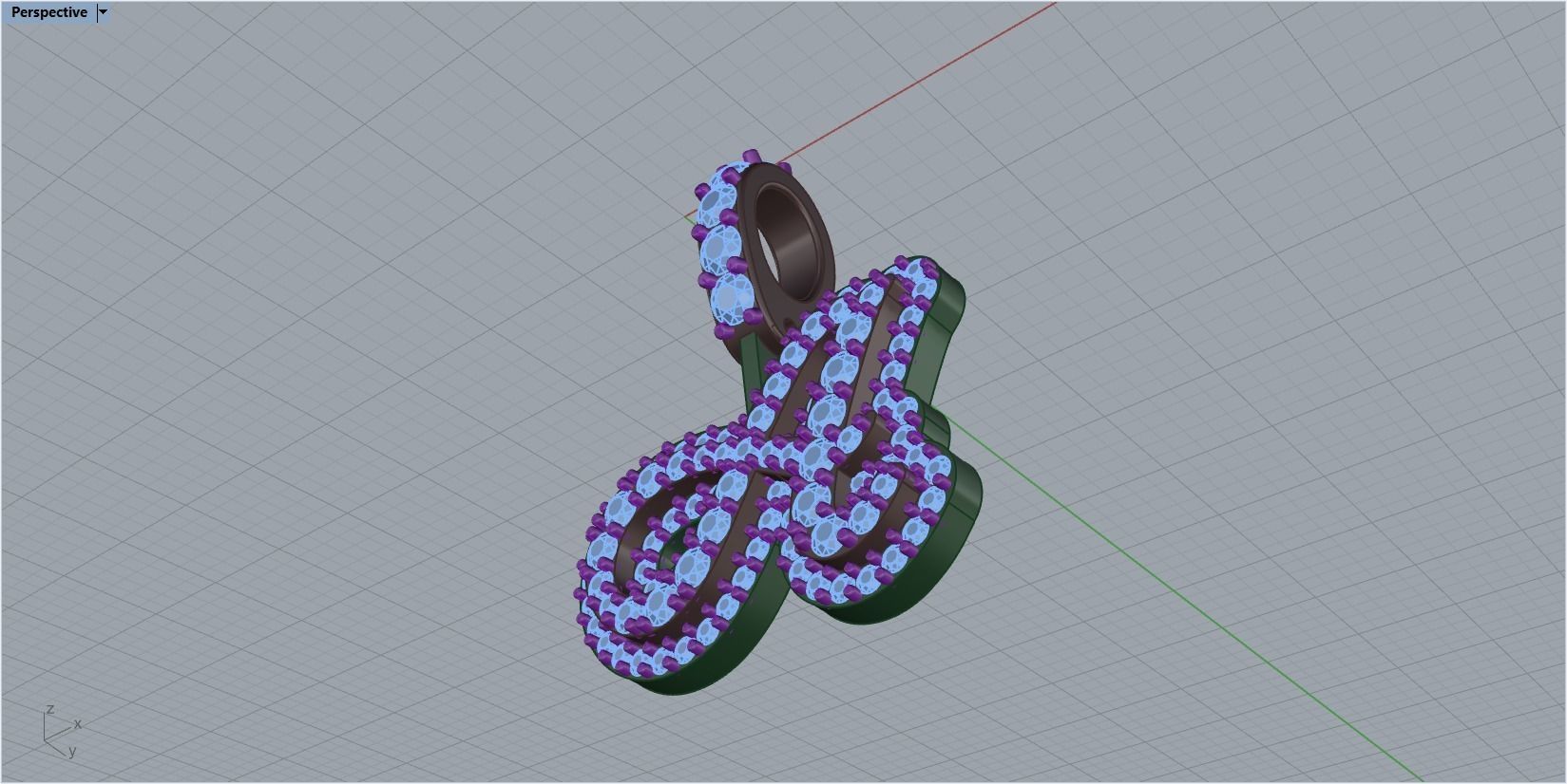 pendant letter A 3D print model_25