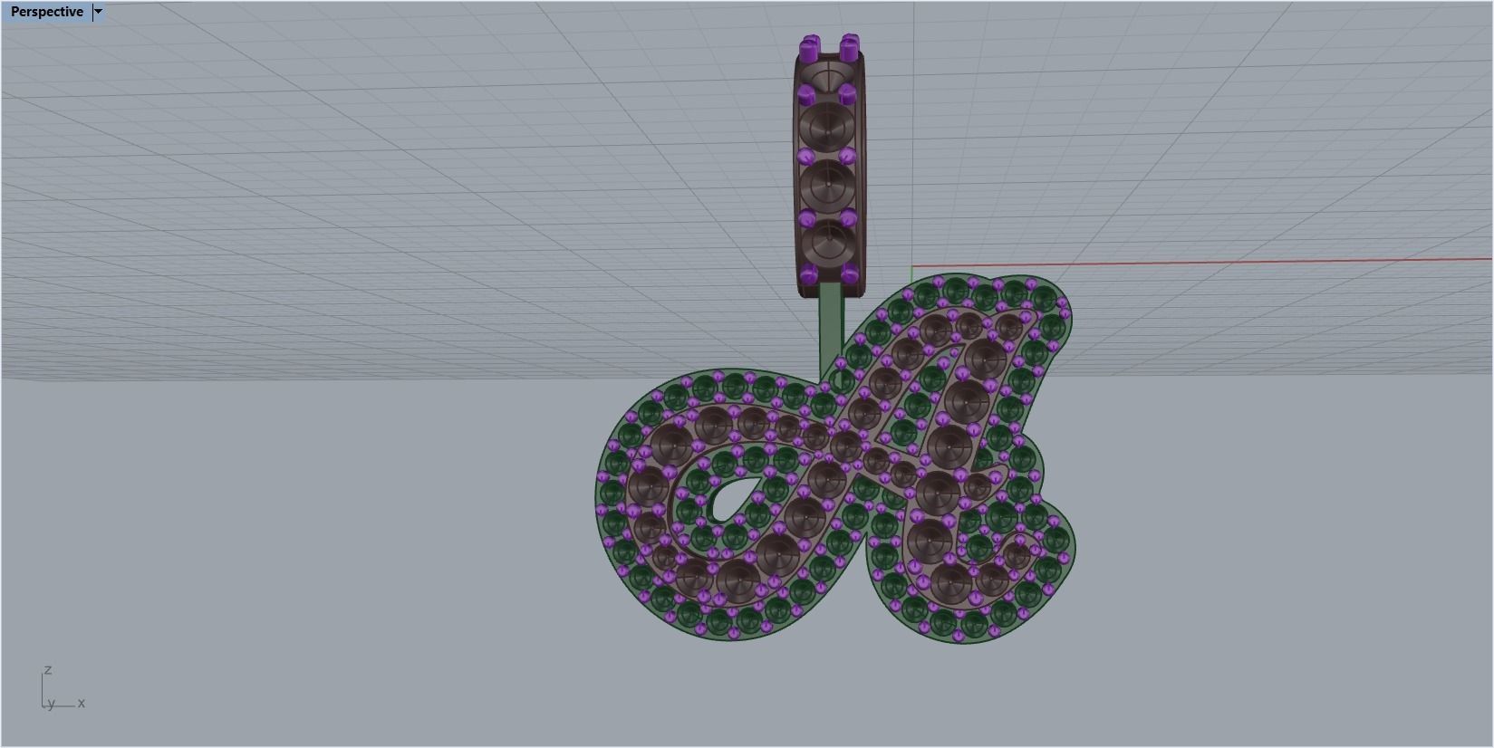 pendant letter A 3D print model_37