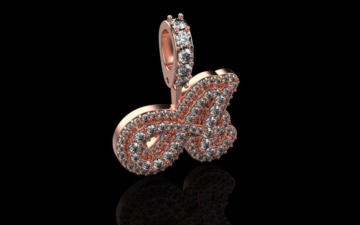 pendant letter A 3D print model_21