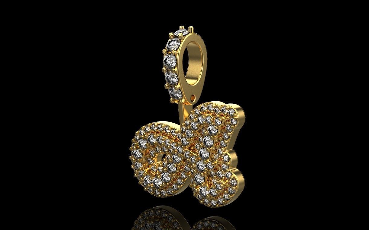 pendant letter A 3D print model_13